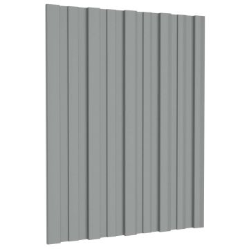 Pannello per tetto 36 pz Grigio 60 x 45 cm Acciaio zincato
