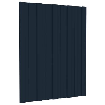 Pannello per tetto 12 pz Antracite 60 x 45 cm Acciaio zincato