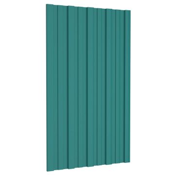 Pannello per tetto 12 pz Verde 80 x 45 cm Acciaio zincato
