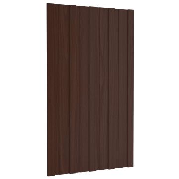 Pannello per tetto 12 pz Marrone 80 x 45 cm Acciaio zincato