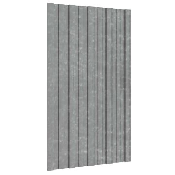 Pannello per tetto 12 pz Argento 80 x 45 cm Acciaio zincato