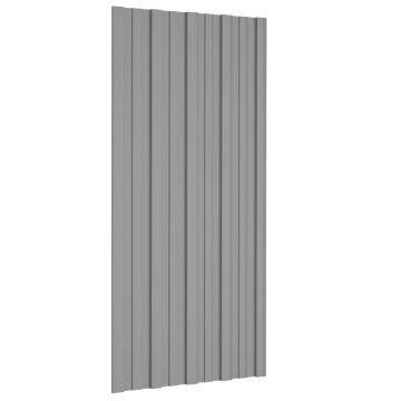 Pannello per tetto 36 pz Grigio 100 x 45 cm Acciaio zincato