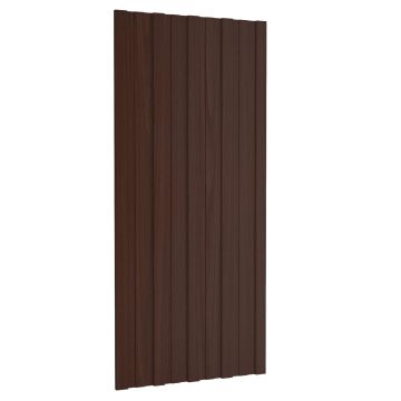 Pannello per tetto 12 pz Marrone 100 x 45 cm Acciaio zincato