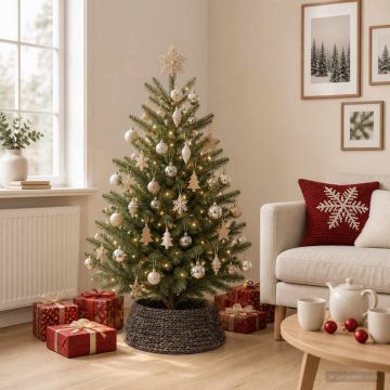 Collare per Albero di Natale Rotondo Nero Ø 45 x 22 cm