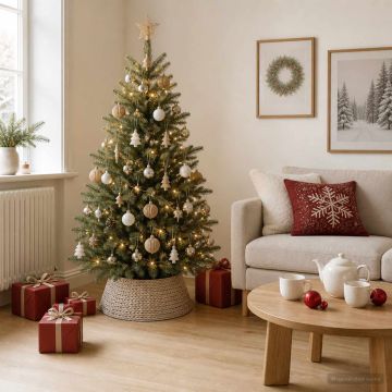 Collare per Albero di Natale Rotondo Bianco Ø 45 x 22 cm