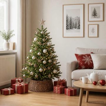 Collare per Albero di Natale Rotondo Marrone Ø 45 x 22 cm