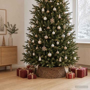Collare per Albero di Natale Rotondo Marrone Ø 90 x 28 cm