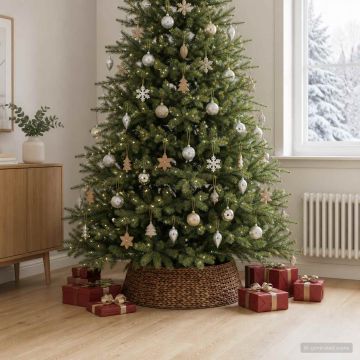 Collare per Albero di Natale Rotondo Marrone Ø 105 x 28 cm