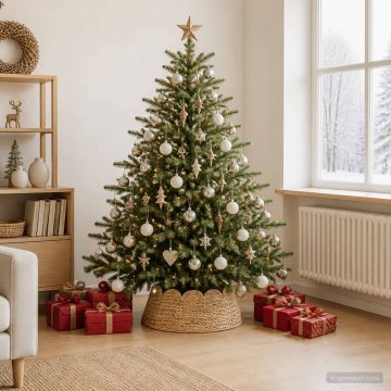Collare per Albero di Natale Rotondo Naturale Ø 60 x 22 cm