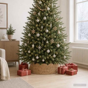 Collare per Albero di Natale Rotondo Naturale Ø 105 x 28 cm