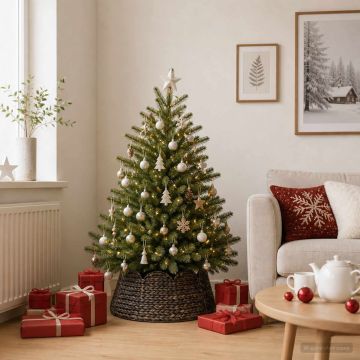Collare per Albero di Natale Rotondo Nero Ø 45 x 22 cm