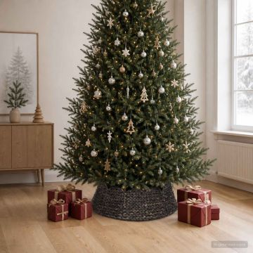 Collare per Albero di Natale Rotondo Nero Ø 90 x 28 cm