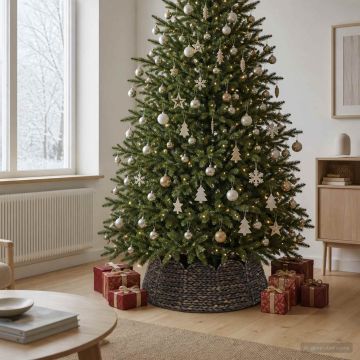 Collare per Albero di Natale Rotondo Nero Ø 105 x 28 cm