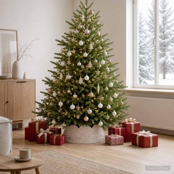 Collare per Albero di Natale Rotondo Bianco Ø 75 x 25 cm