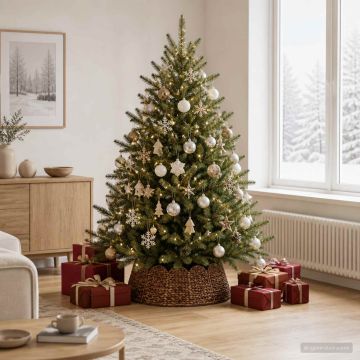 Collare per Albero di Natale Rotondo Marrone Ø 60 x 22 cm