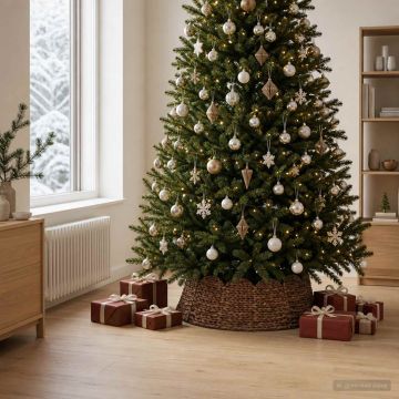 Collare per Albero di Natale Rotondo Marrone Ø 105 x 28 cm