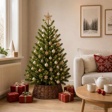 Collare per Albero di Natale Rotondo Marrone lavato