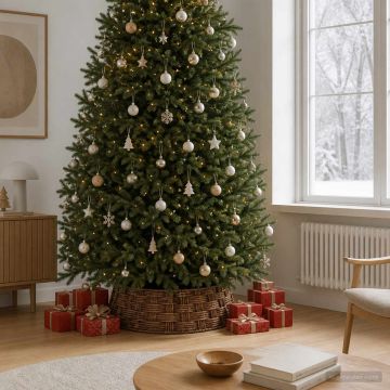 Collare per Albero di Natale Rotondo Marrone lavato