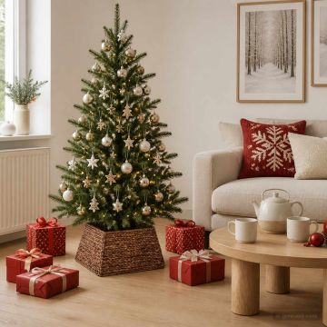 Collare per Albero di Natale Quadrato Marrone 50 x 50 x 25 cm