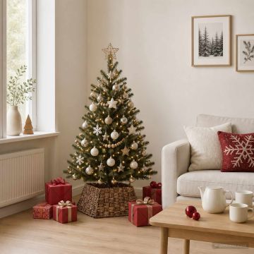 Collare per Albero di Natale Quadrato Marrone lavato