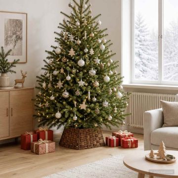 Collare per Albero di Natale Quadrato Marrone lavato