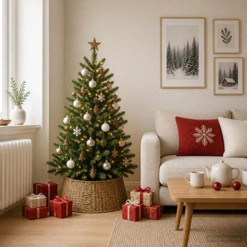 Collare per Albero di Natale Rotondo Naturale Ø 45 x 22 cm
