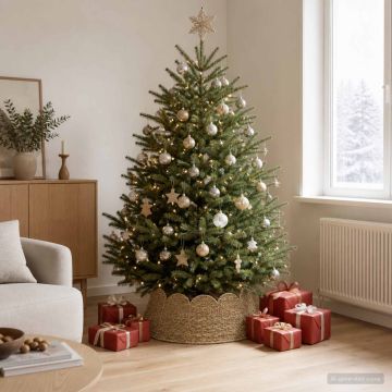 Collare per Albero di Natale Rotondo Naturale Ø 60 x 22 cm