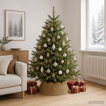 Collare per Albero di Natale Rotondo Naturale Ø 75 x 25 cm