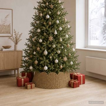 Collare per Albero di Natale Rotondo Naturale Ø 90 x 28 cm