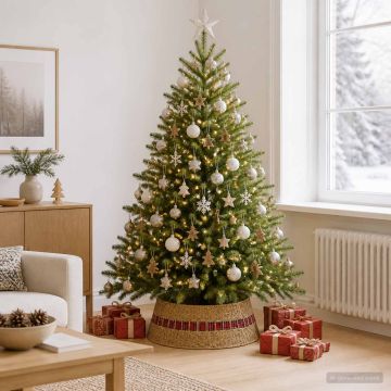 Collare per Albero di Natale Rotondo Naturale Ø 60 x 22 cm