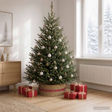 Collare per Albero di Natale Rotondo Naturale Ø 75 x 25 cm