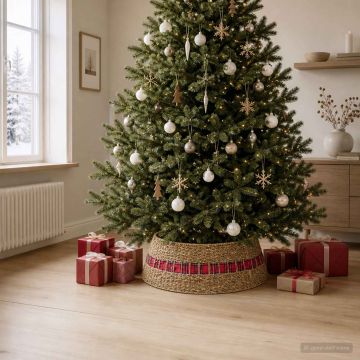 Collare per Albero di Natale Rotondo Naturale Ø 105 x 28 cm