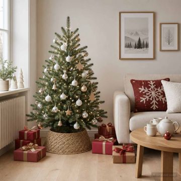Collare per Albero di Natale Rotondo Naturale Ø 45 x 22 cm