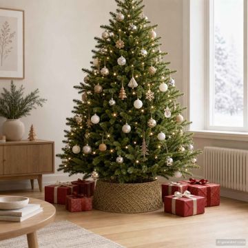 Collare per Albero di Natale Rotondo Naturale Ø 75 x 25 cm