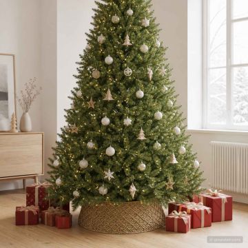 Collare per Albero di Natale Rotondo Naturale Ø 105 x 28 cm
