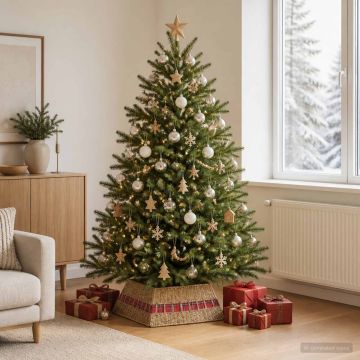 Collare per Albero di Natale Quadrato Naturale 60 x 60 x 28 cm
