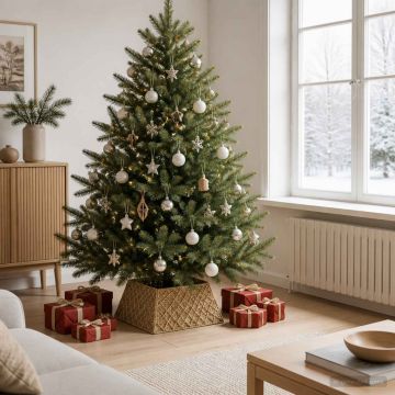 Collare per Albero di Natale Quadrato Naturale 70 x 70 x 28 cm