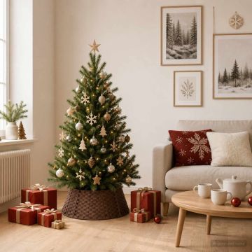 Collare per Albero di Natale Rotondo Marrone Scuro Ø 45 x 22 cm
