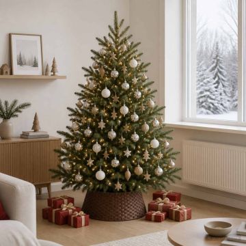 Collare per Albero di Natale Rotondo Marrone Scuro Ø 60 x 22 cm