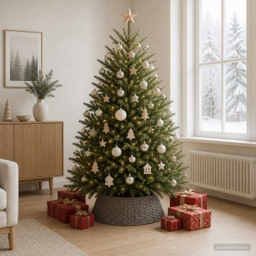 Collare per Albero di Natale Rotondo Grigio Ø 60 x 22 cm