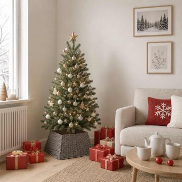 Collare per Albero di Natale Quadrato Grigio 50 x 50 x 25 cm