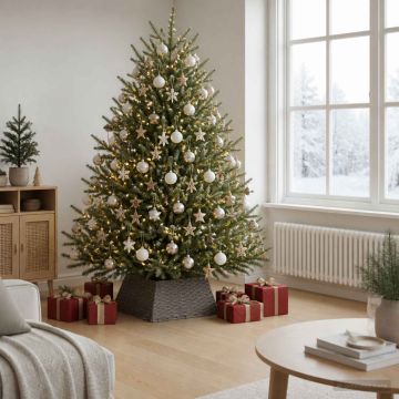 Collare per Albero di Natale Quadrato Grigio 60 x 60 x 28 cm