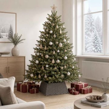Collare per Albero di Natale Quadrato Grigio 70 x 70 x 28 cm