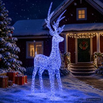 Renna di Natale luminosa a LED 1000 LED Blu 122 x 56 x 270 cm