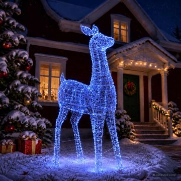 Renna di Natale luminosa a LED LOVIISA 900 LED Blu