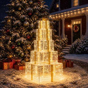 Pacchi regalo di Natale impilabili con LED 250 LED Bianco caldo