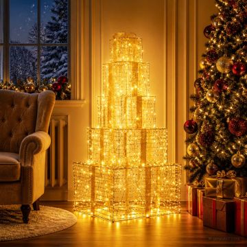 Pacchi regalo di Natale impilabili con LED 250 LED Bianco caldo