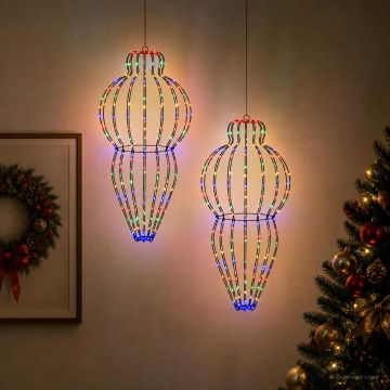 Luce a punta di Natale 2 pz 640 LED Multicolore Ø 40 x 75 cm