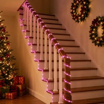 Tubo luminoso LED di Natale 120 LED Rosa 5 m