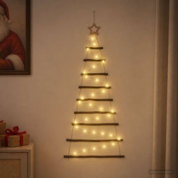 Albero di Natale appeso 120 cm 50 LED Bianco caldo
